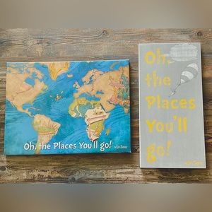 TWO Dr. Seuss Wall Hangings “Oh The Places You’ll Go”